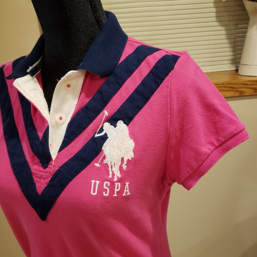 U.S. Polo Assn. Fuchsia Polo Shirt Size L - Picture 3 of 6